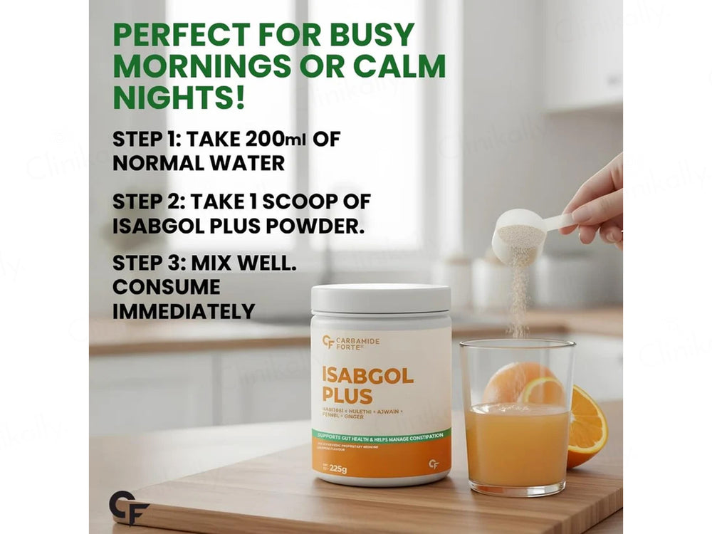 Carbamide Forte Isabgol Plus Powder - Orange Flavour