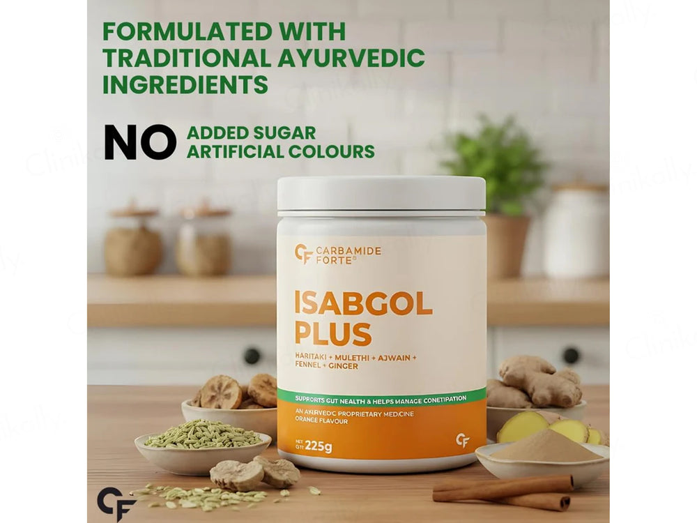 Carbamide Forte Isabgol Plus Powder - Orange Flavour