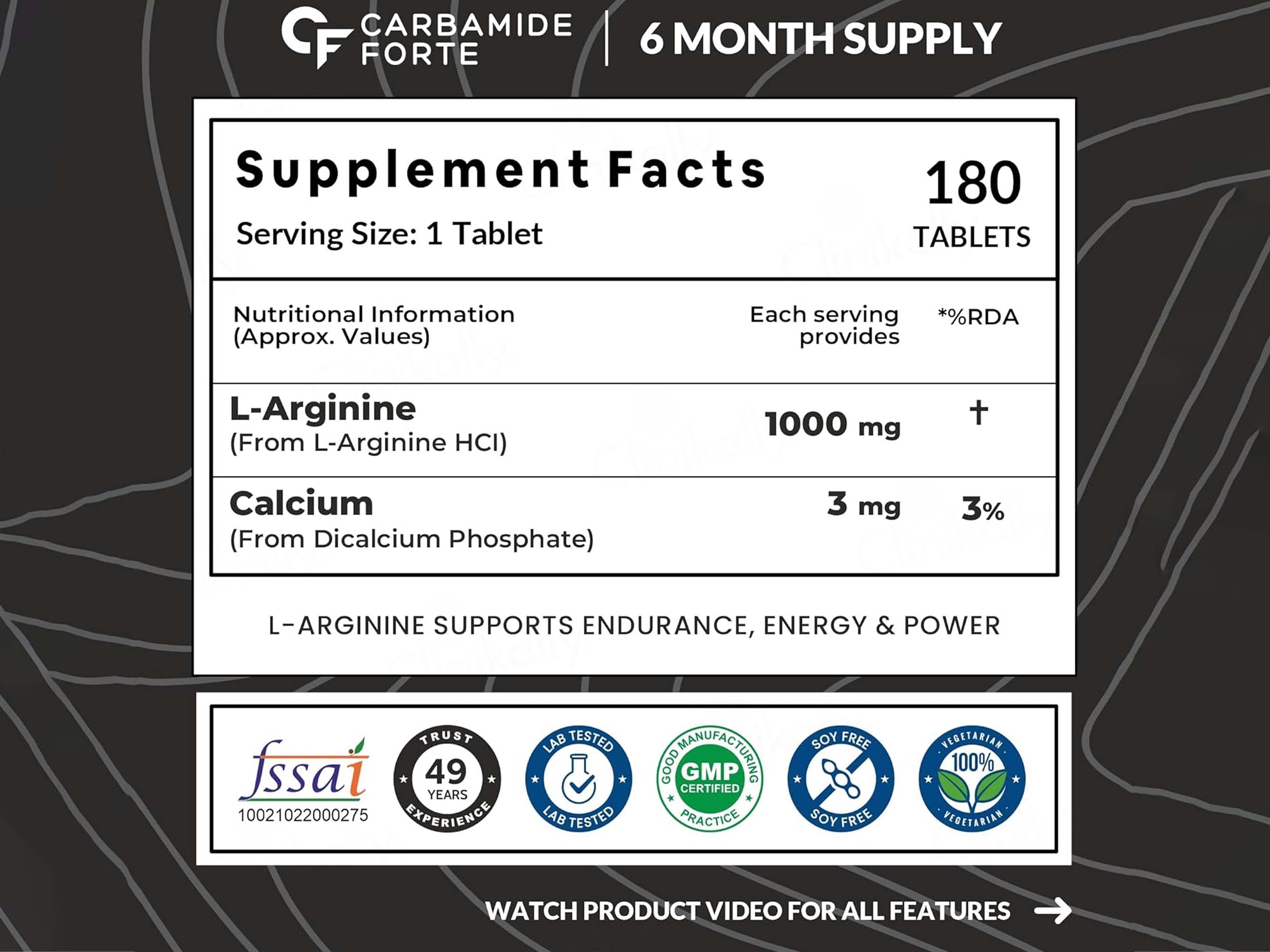 Carbamide Forte L-Arginine 1000mg Extra Strength Tablet