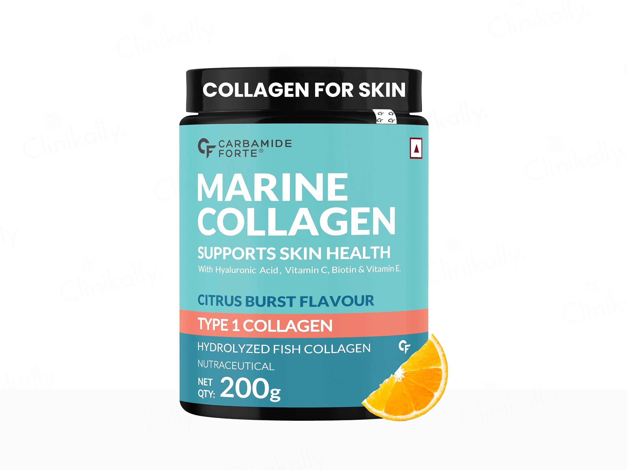Carbamide Forte Marine Collagen Powder Supplement - Citrus Burst Orange Flavour