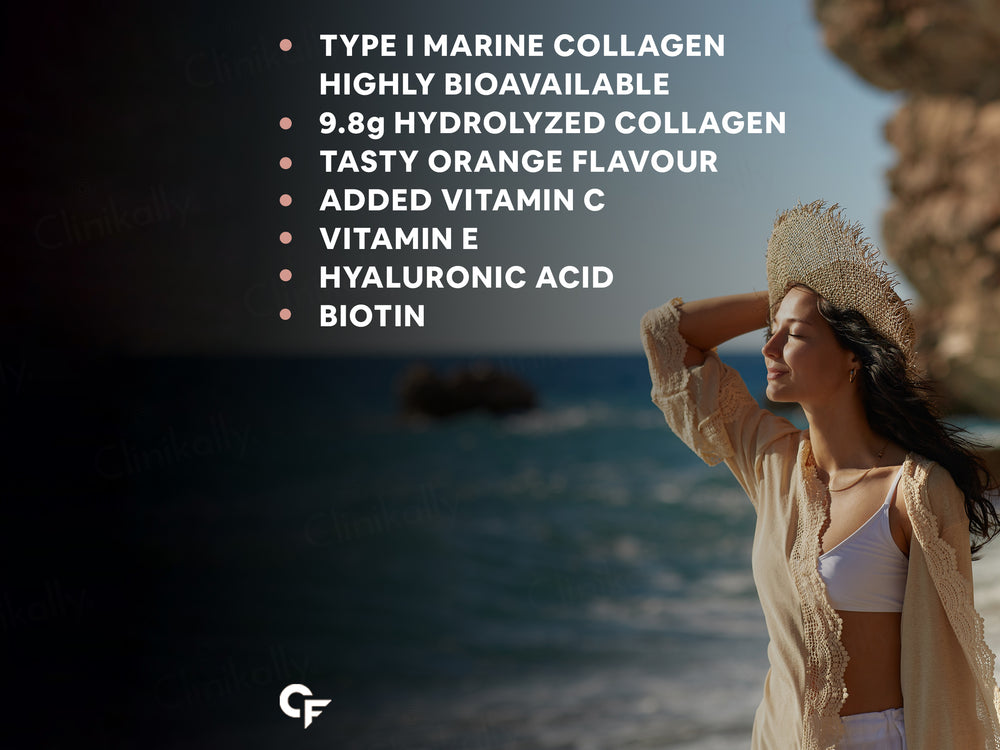 Carbamide Forte Marine Collagen Powder Supplement - Citrus Burst Orange Flavour