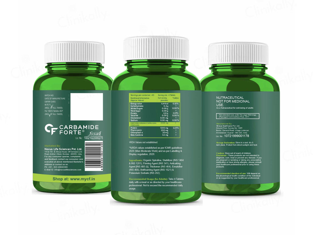Carbamide Forte Organic Spirulina 2000mg Tablet