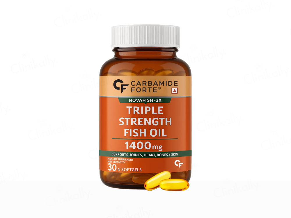 Carbamide Forte Triple Strength Fish Oil 1400mg + Vitamin D3 + E Softgel Capsule