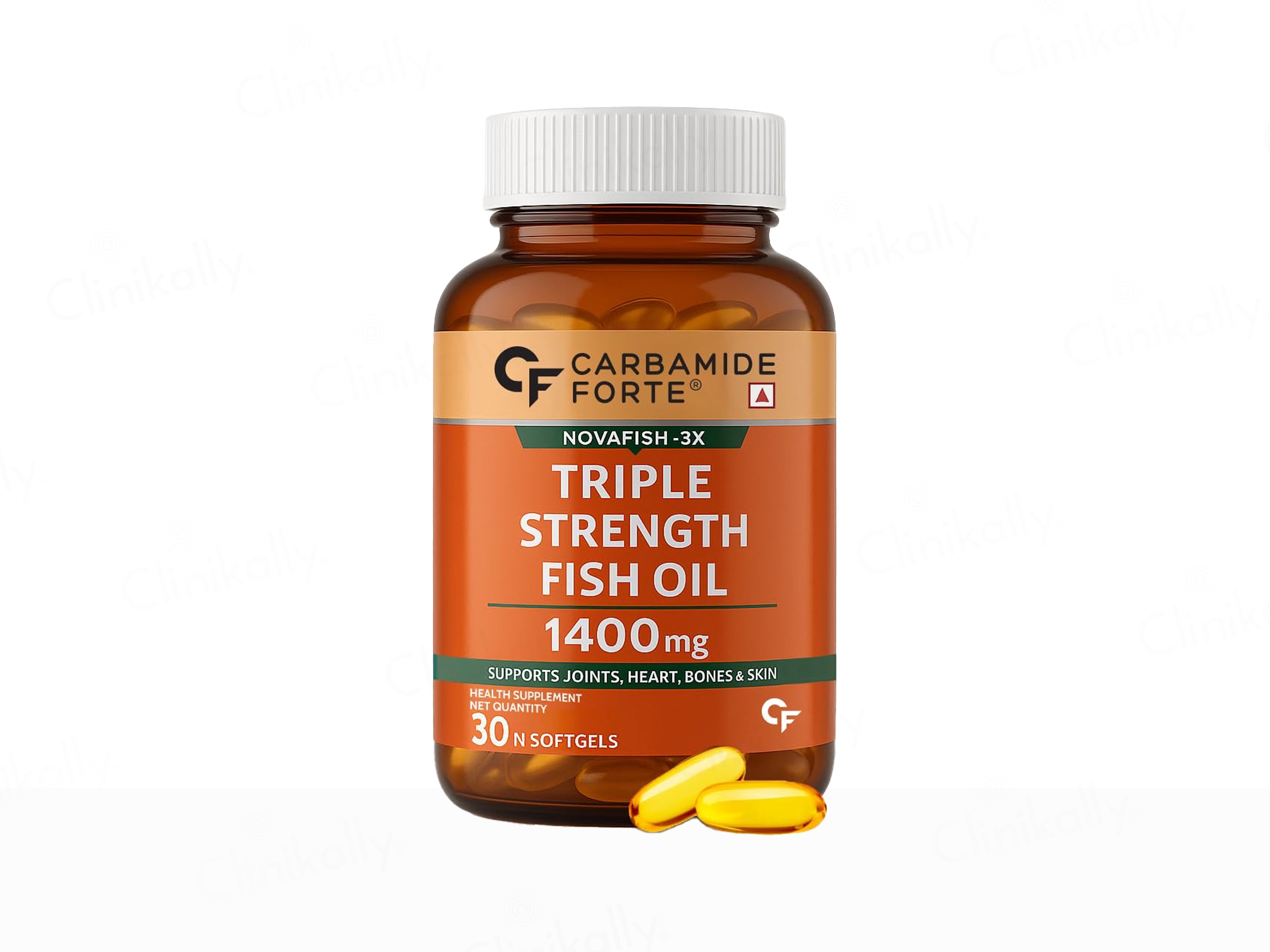 Carbamide Forte Triple Strength Fish Oil 1400mg + Vitamin D3 + E Softgel Capsule