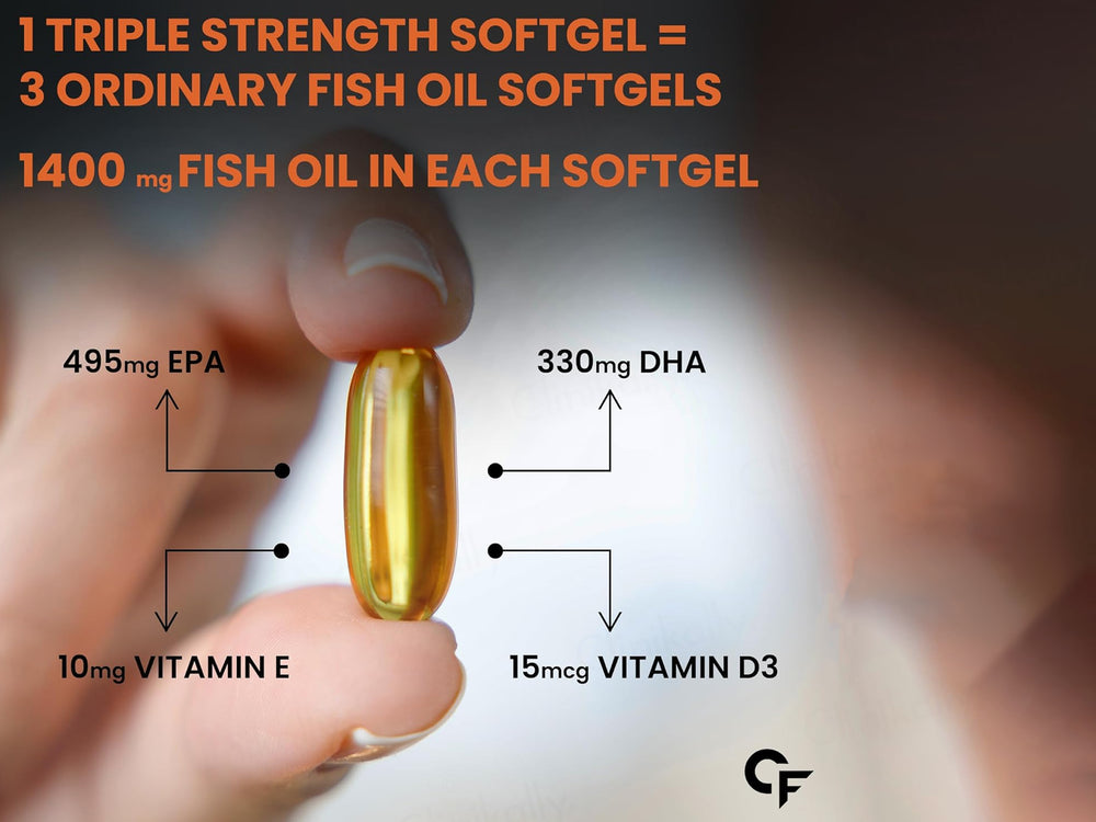Carbamide Forte Triple Strength Fish Oil 1400mg + Vitamin D3 + E Softgel Capsule