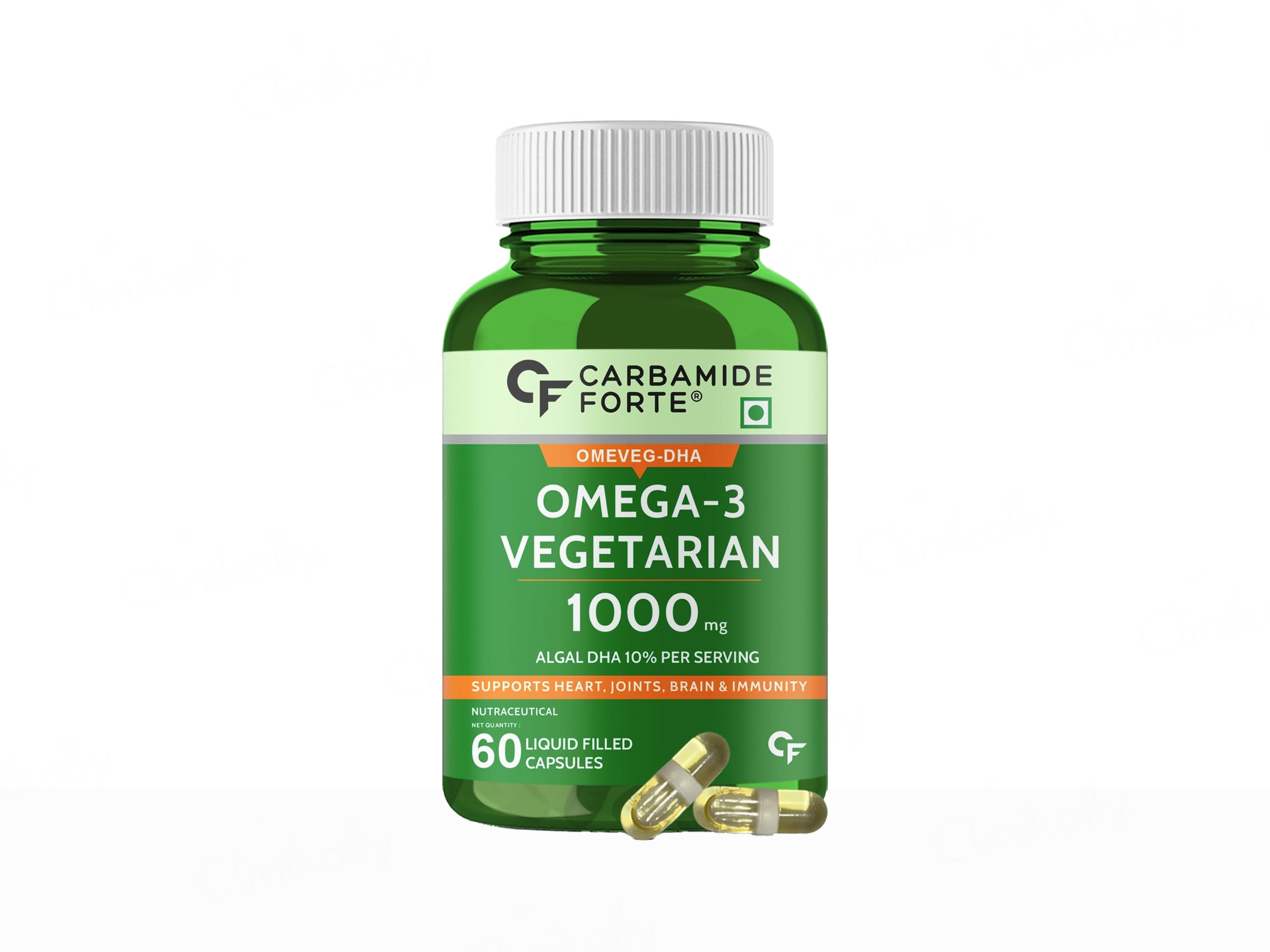 Carbamide Forte Vegetarian Omega-3 1000mg With Algal DHA 10% Liquid Filled Capsule