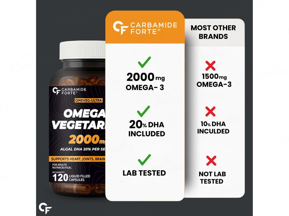 Carbamide Forte Vegetarian Omega-3 2000mg With Algal DHA 20% Liquid Filled Capsule