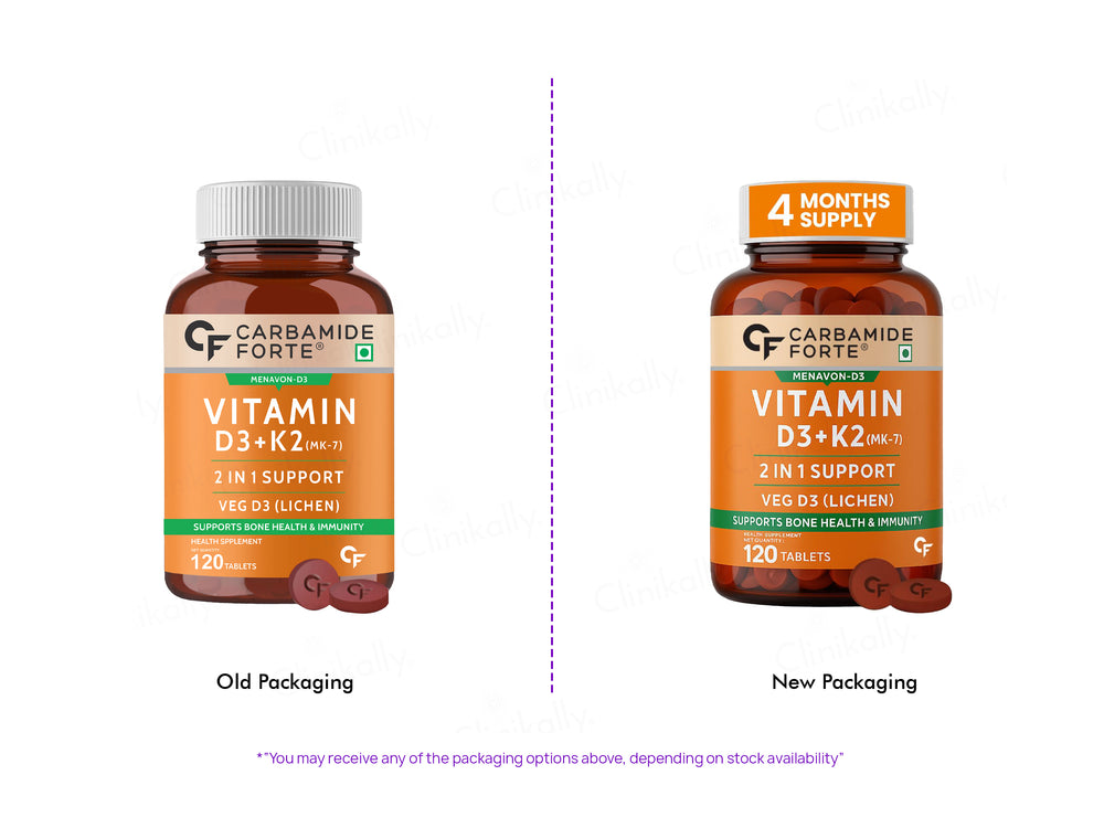 Carbamide Forte Vitamin D3 + Vitamin K2 MK7 Tablet
