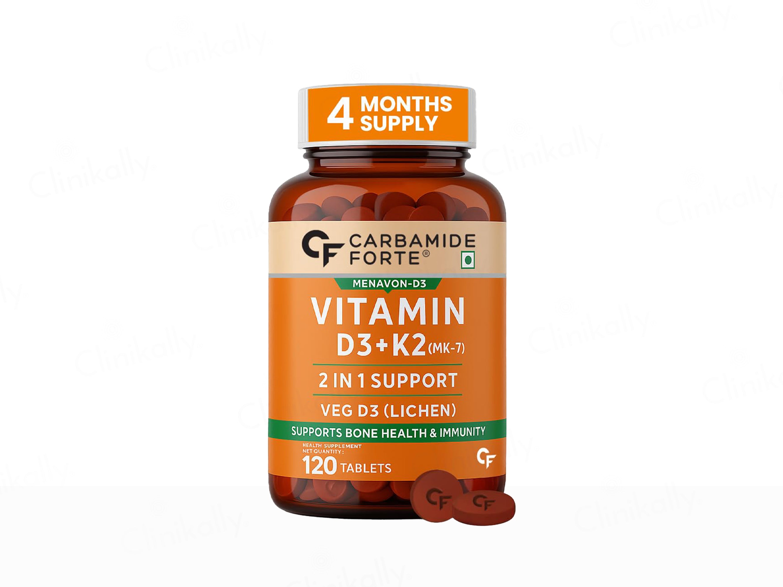 Carbamide Forte Vitamin D3 + Vitamin K2 MK7 Tablet
