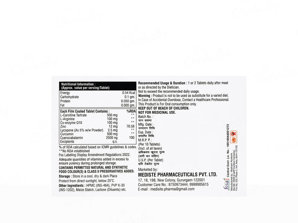 Cell-Cure Nutraceutical Tablet