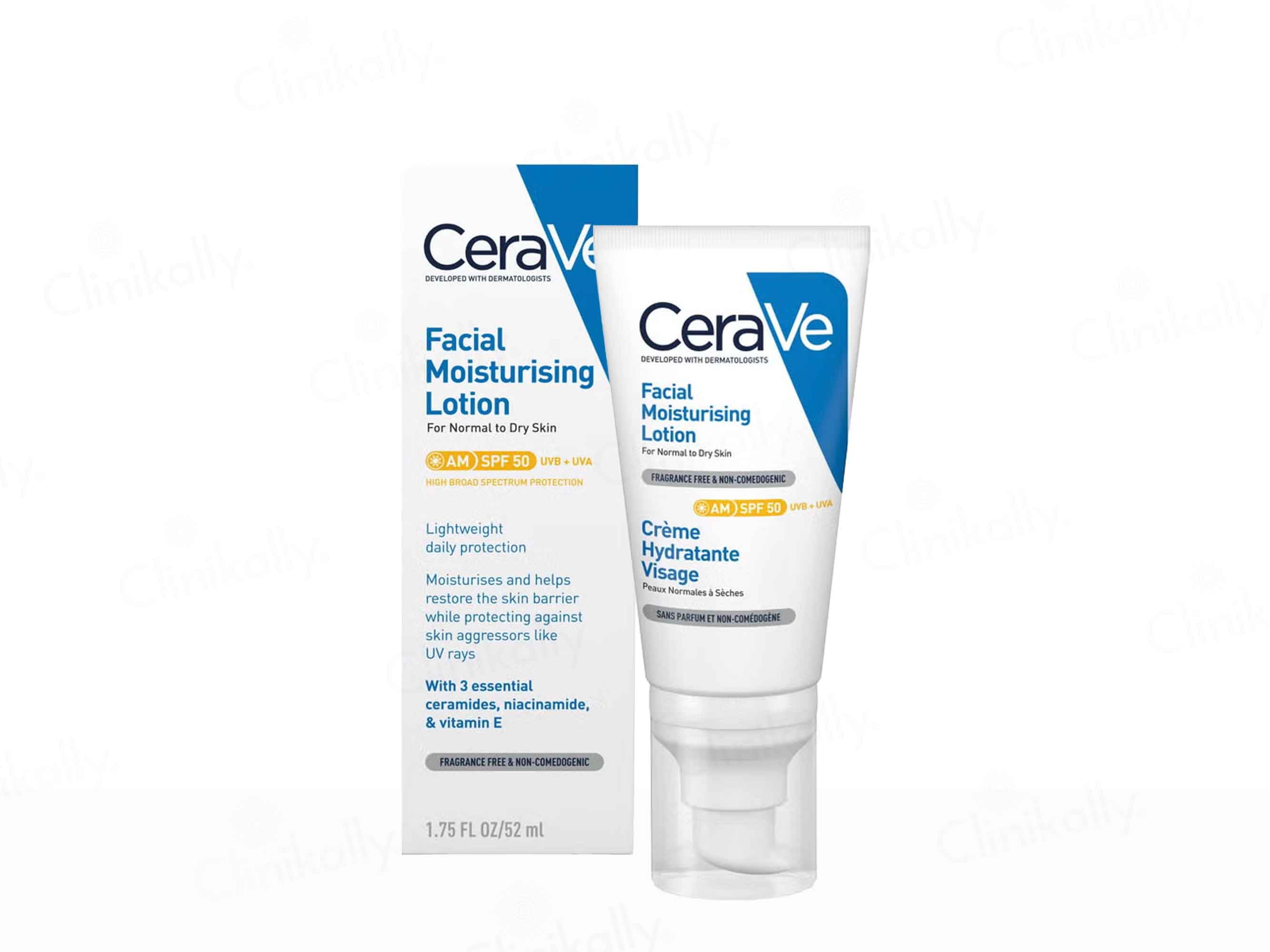 CeraVe AM Facial Moisturising Lotion For Normal to Dry Skin SPF 50