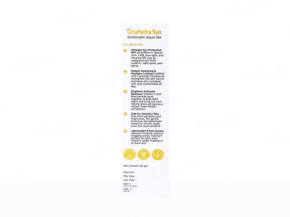 Cerahydra Sun Powerful Hydration & Skin Barrier Sunscreen Aqua Gel SPF 50 PA++++