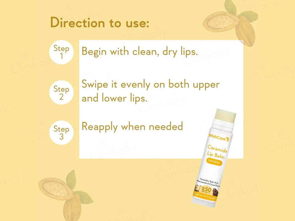 WishCare Ceramide Lip Balm - Natural SPF 50 PA+++