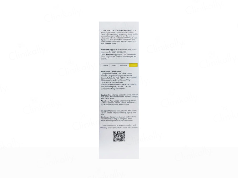 Ceuticoz Clear Zinc Tinted Sunscreen Gel SPF 50 PA++++ (Ivory)