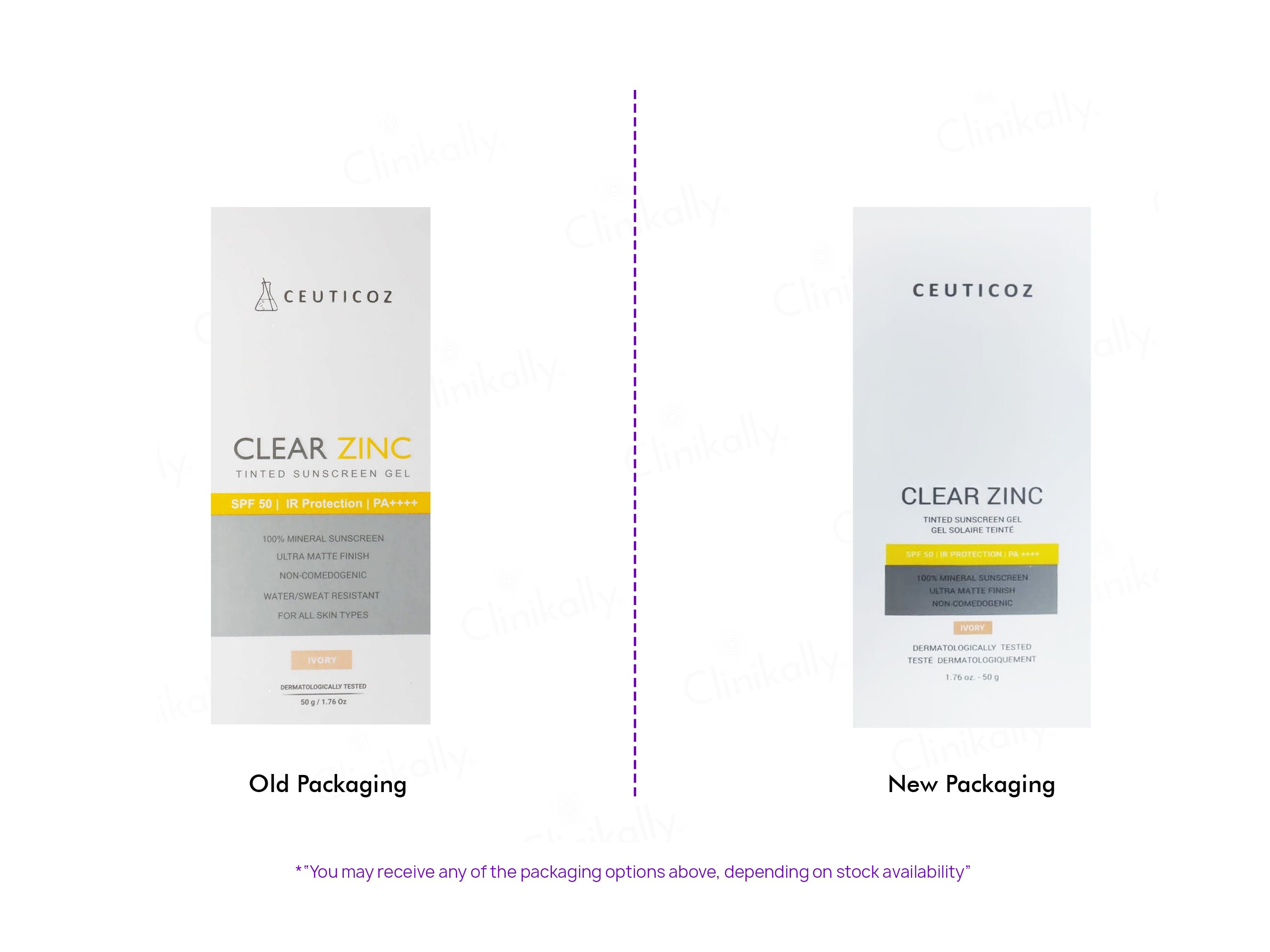 Ceuticoz Clear Zinc Tinted Sunscreen Gel SPF 50 PA++++ (Ivory)