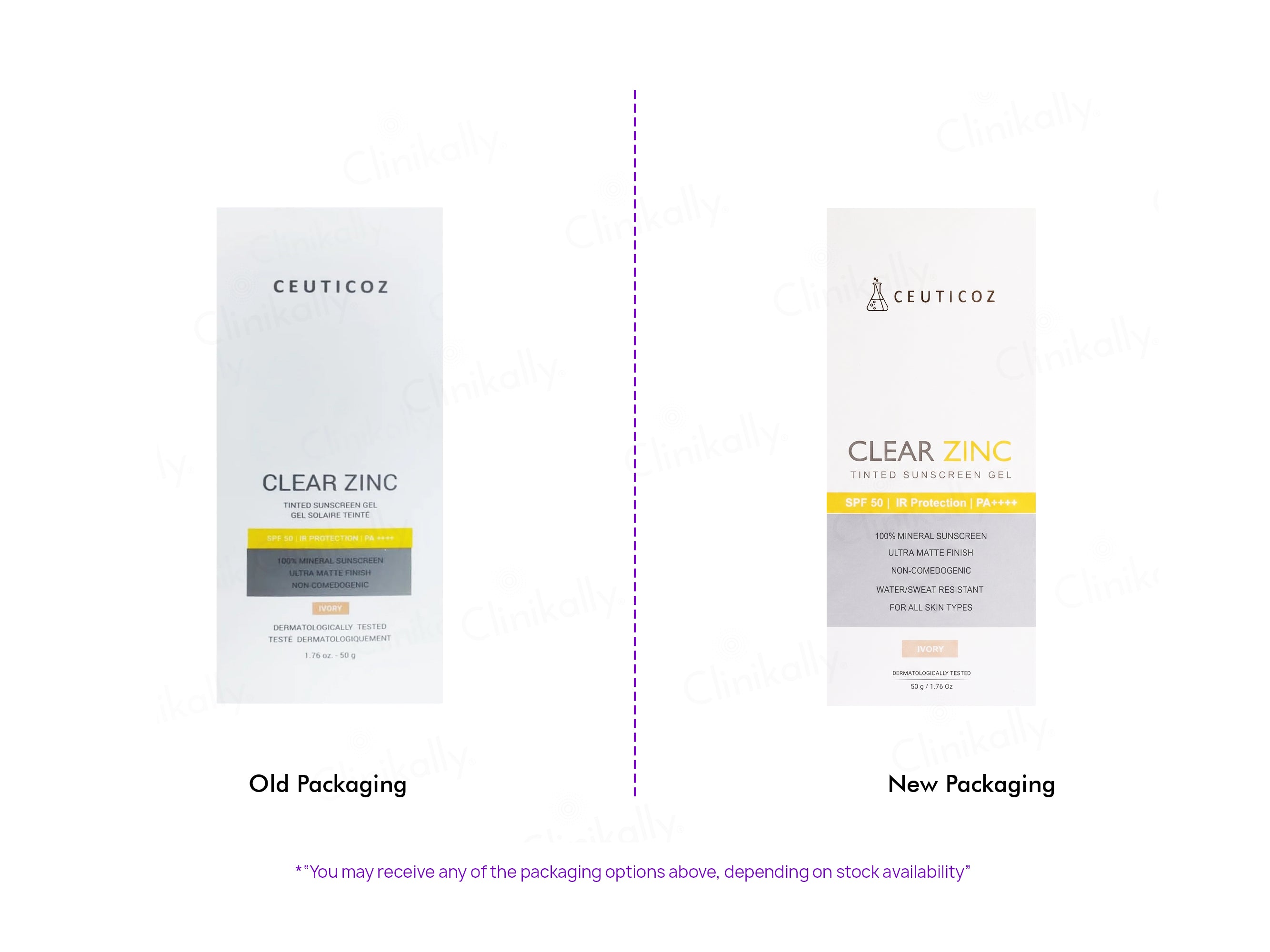 Ceuticoz Clear Zinc Tinted Sunscreen Gel SPF 50 PA++++ (Ivory)