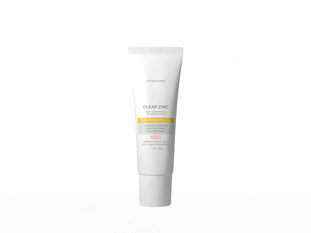 Ceuticoz Clear Zinc Tinted Sunscreen Gel SPF 50+ PA++++ (Bronze)