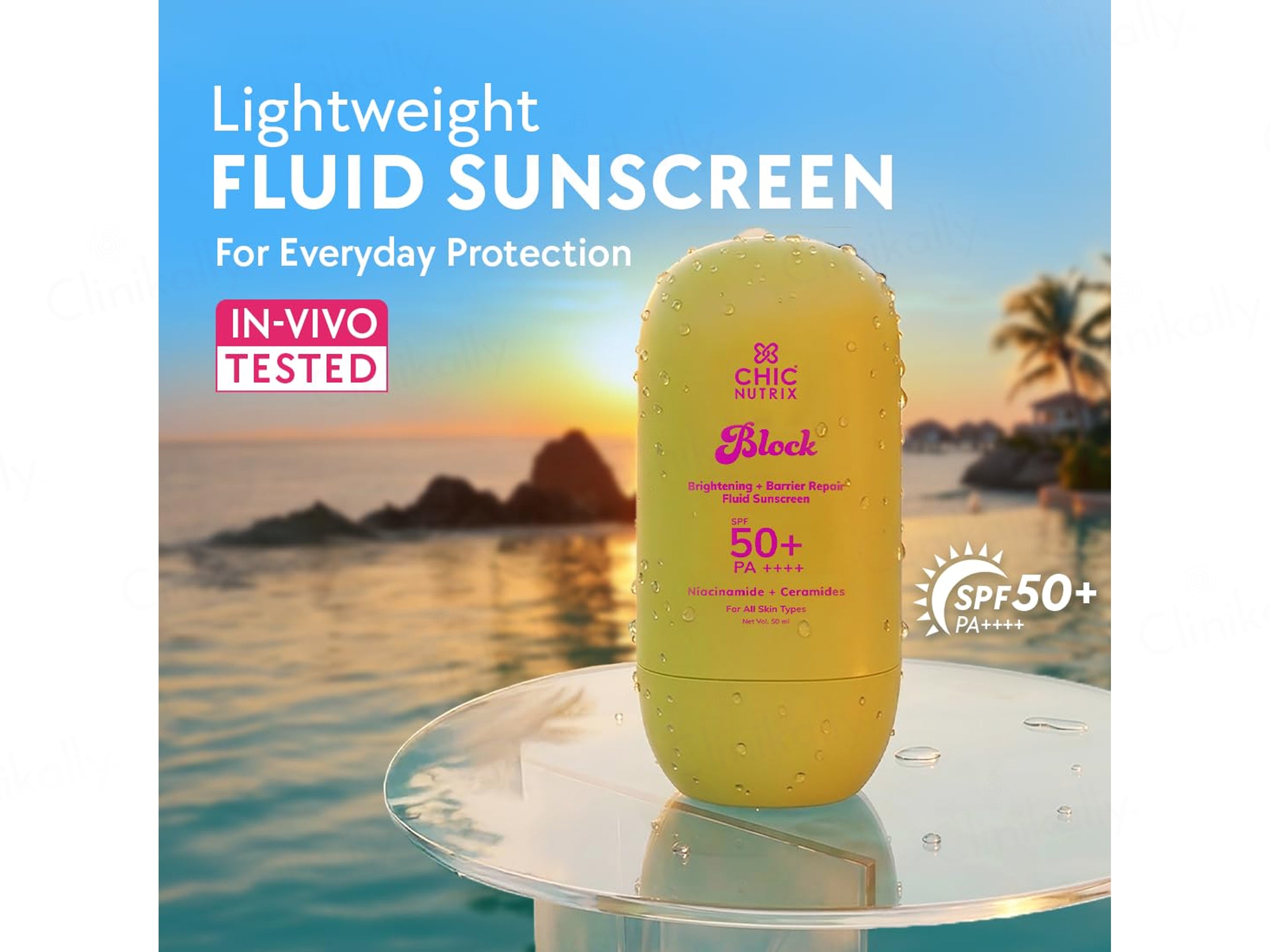 Chic Nutrix Block Fluid Sunscreen SPF 50+ PA++++
