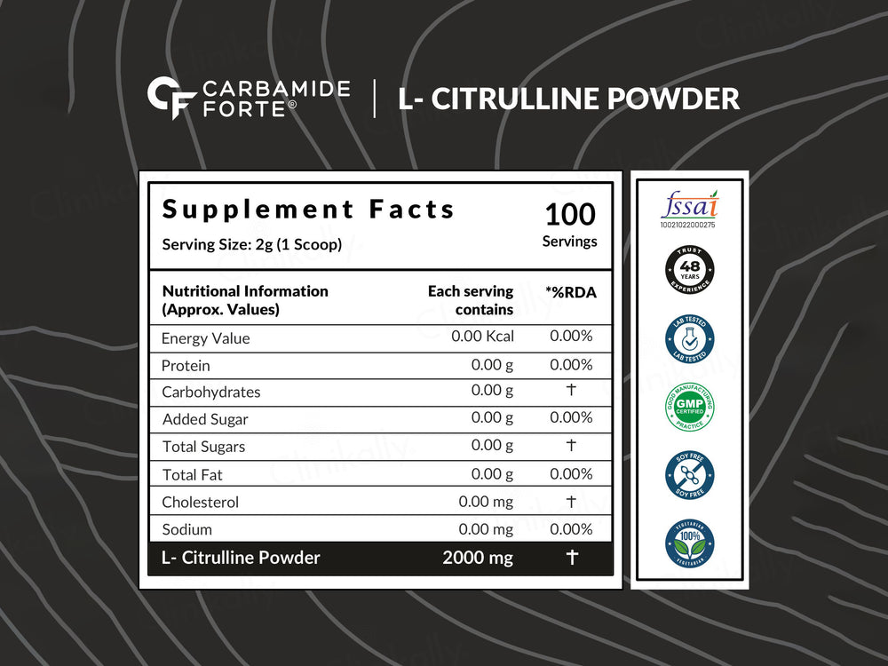 Carbamide Forte L Citrulline 2000mg Powder - Unflavoured