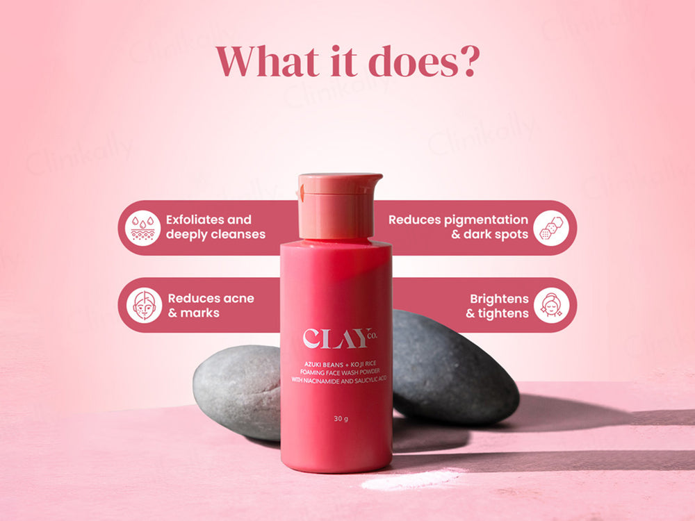 ClayCo Azuki Beans + Koji Rice Foaming Face Wash Powder With Niacinamide & Salicylic Acid