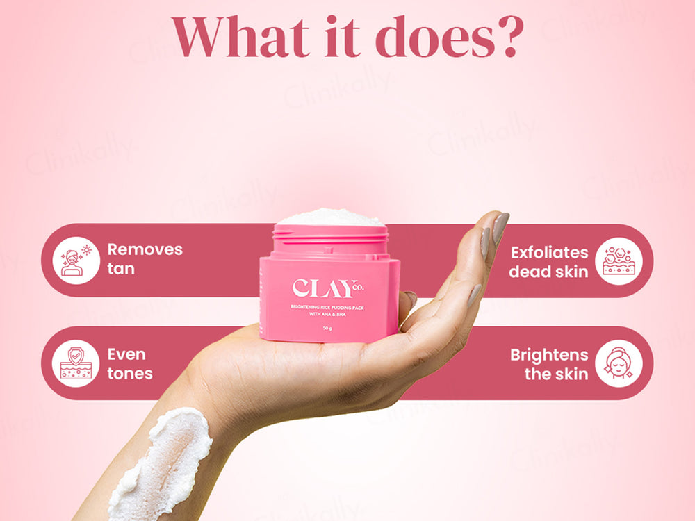 ClayCo De Tan Brightening Rice Pudding Face Pack With AHA & BHA