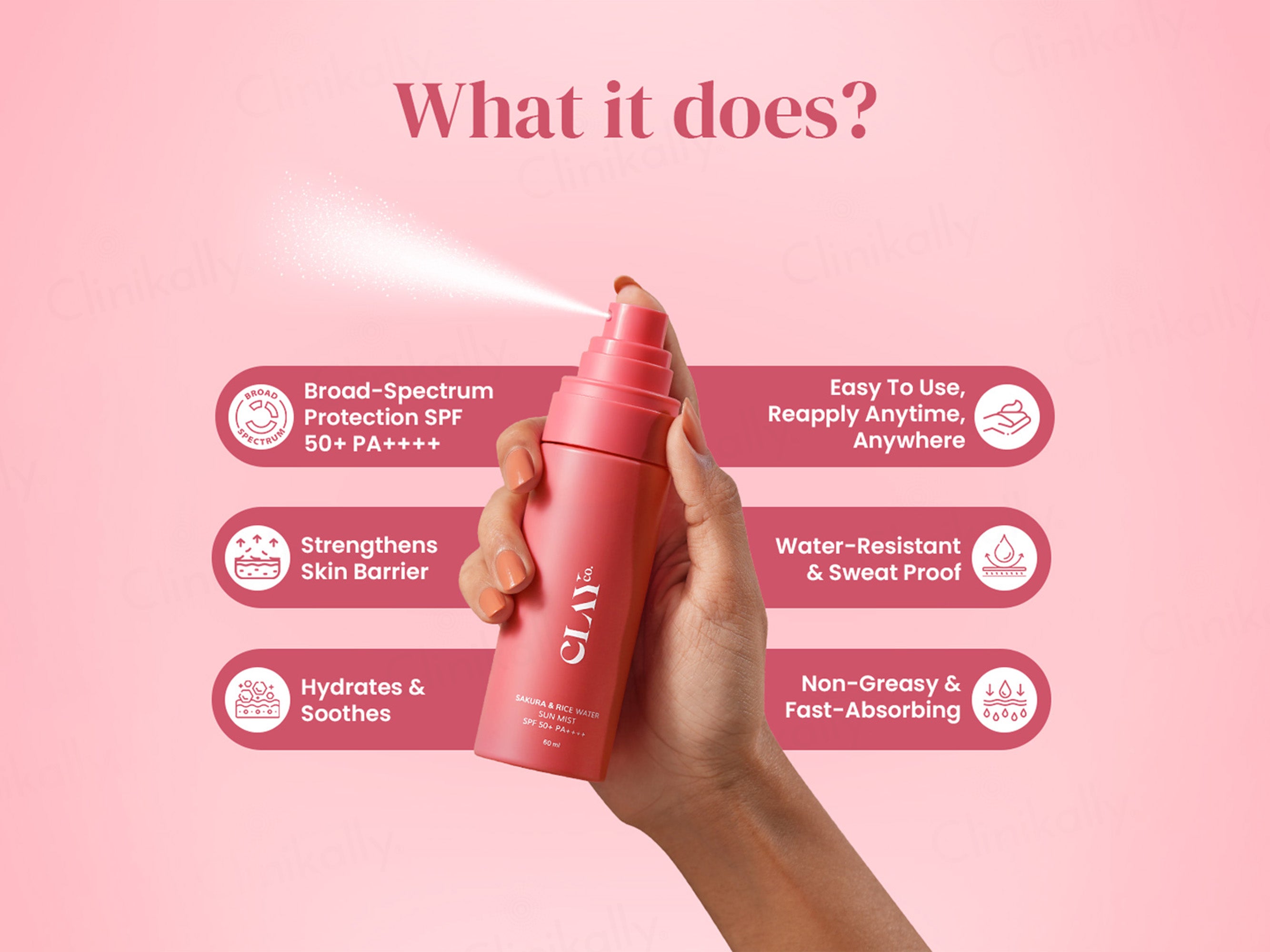 ClayCo Sakura & Rice Water Sun Mist Sunscreen SPF 50+ PA++++