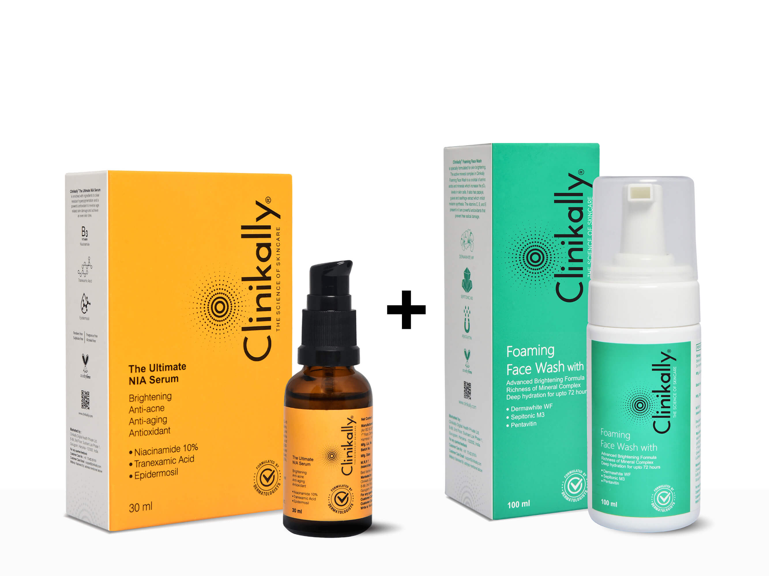Clinikally The Ultimate NIA Serum + Foaming Face Wash