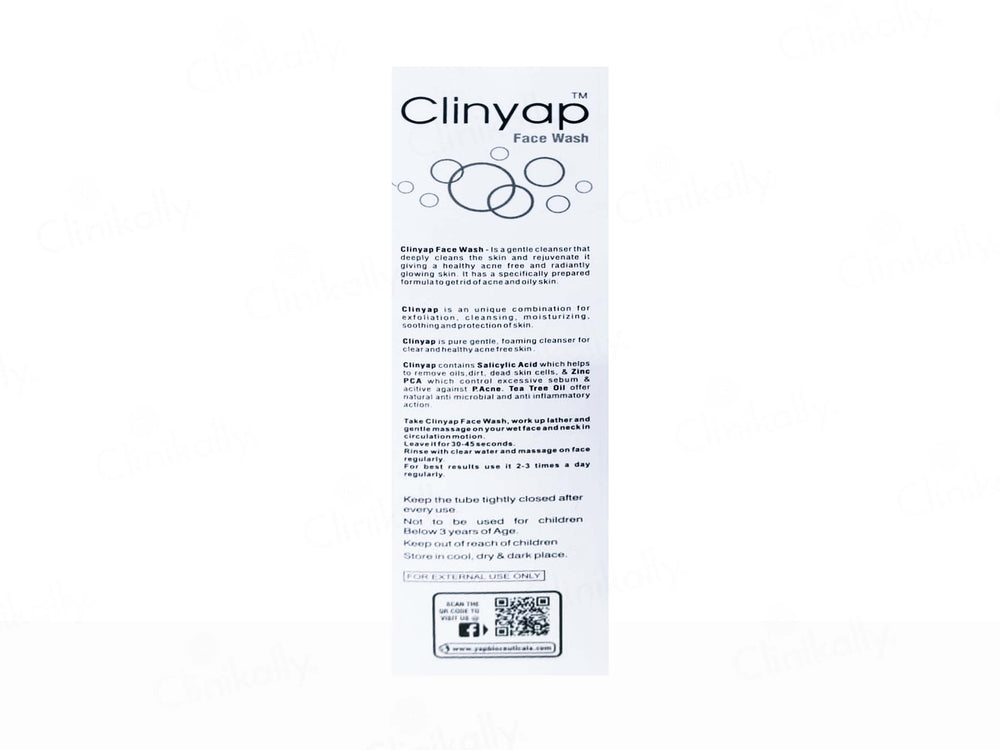 Clinyap Deep Cleansing Face Wash For Oily & Acne Prone Skin
