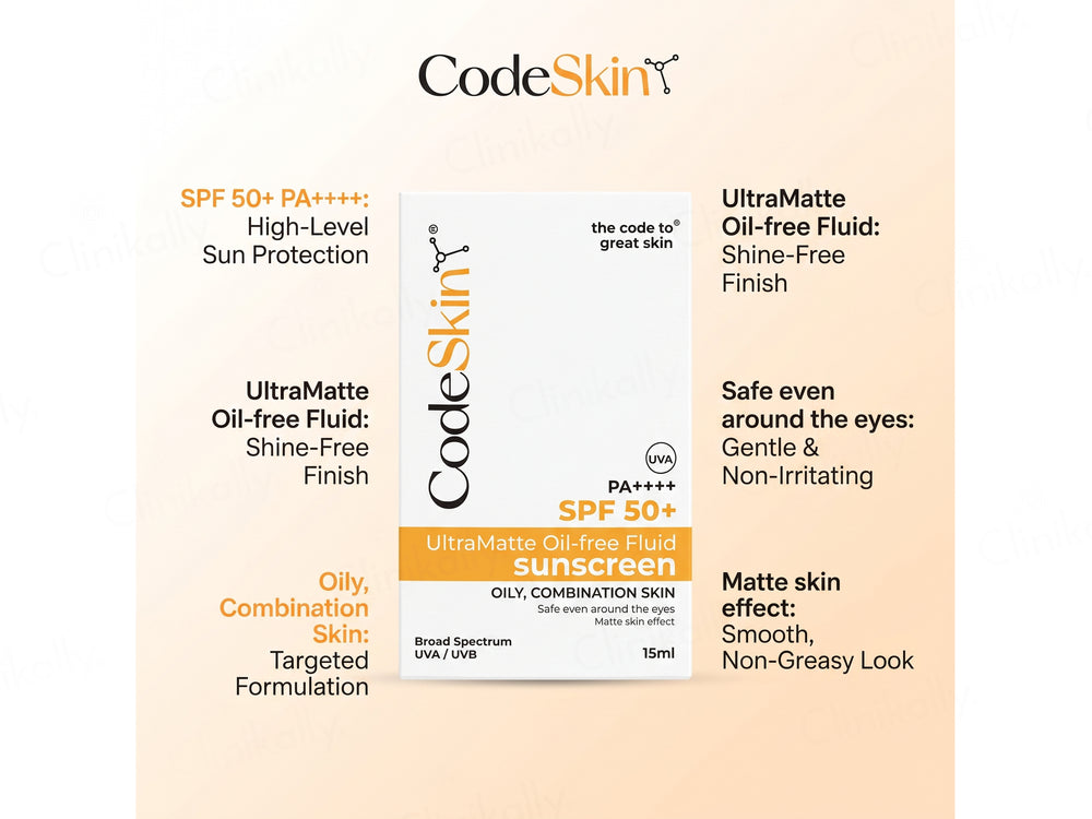 CodeSkin UltraMatte Fluid Sunscreen SPF 50+ PA++++