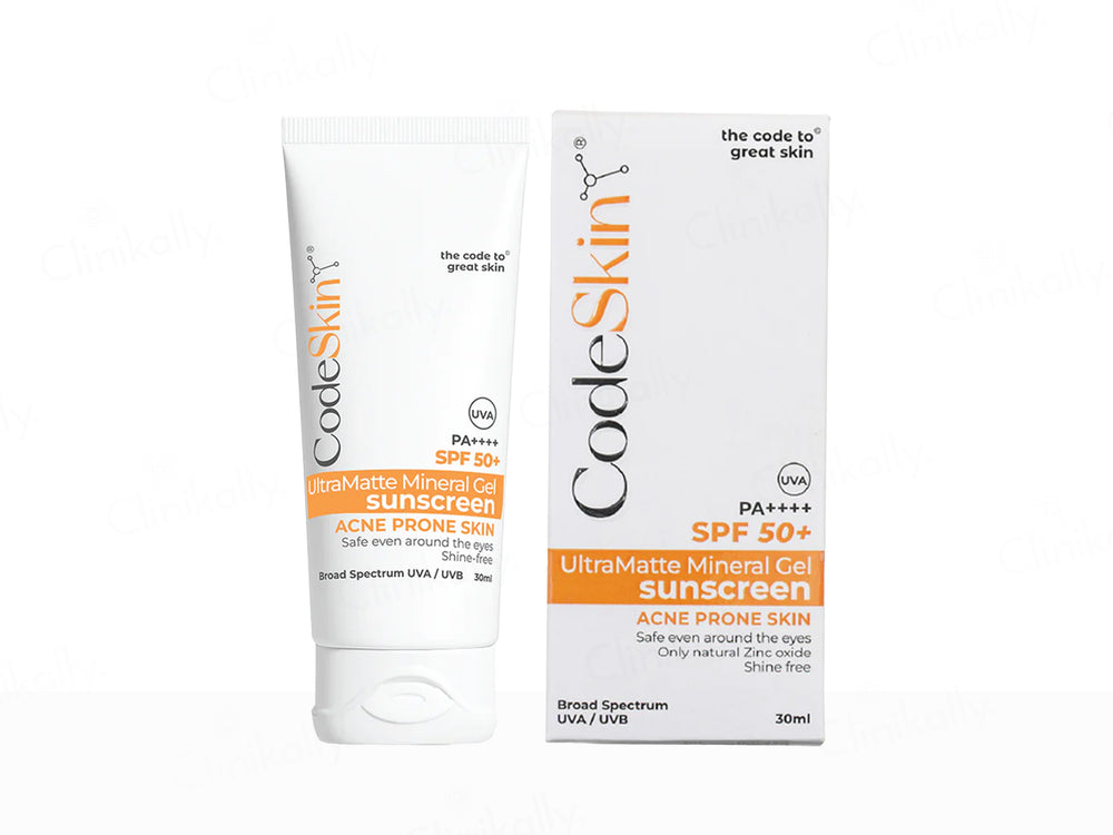 CodeSkin UltraMatte Mineral Gel Sunscreen SPF 50+ PA++++