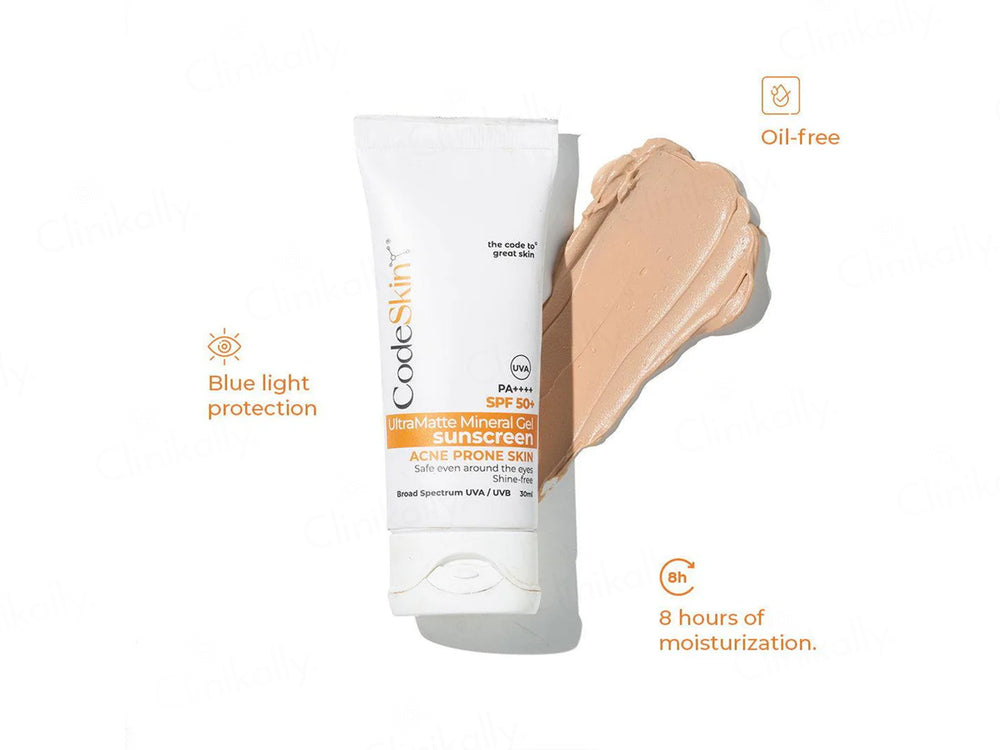 CodeSkin UltraMatte Mineral Gel Sunscreen SPF 50+ PA++++