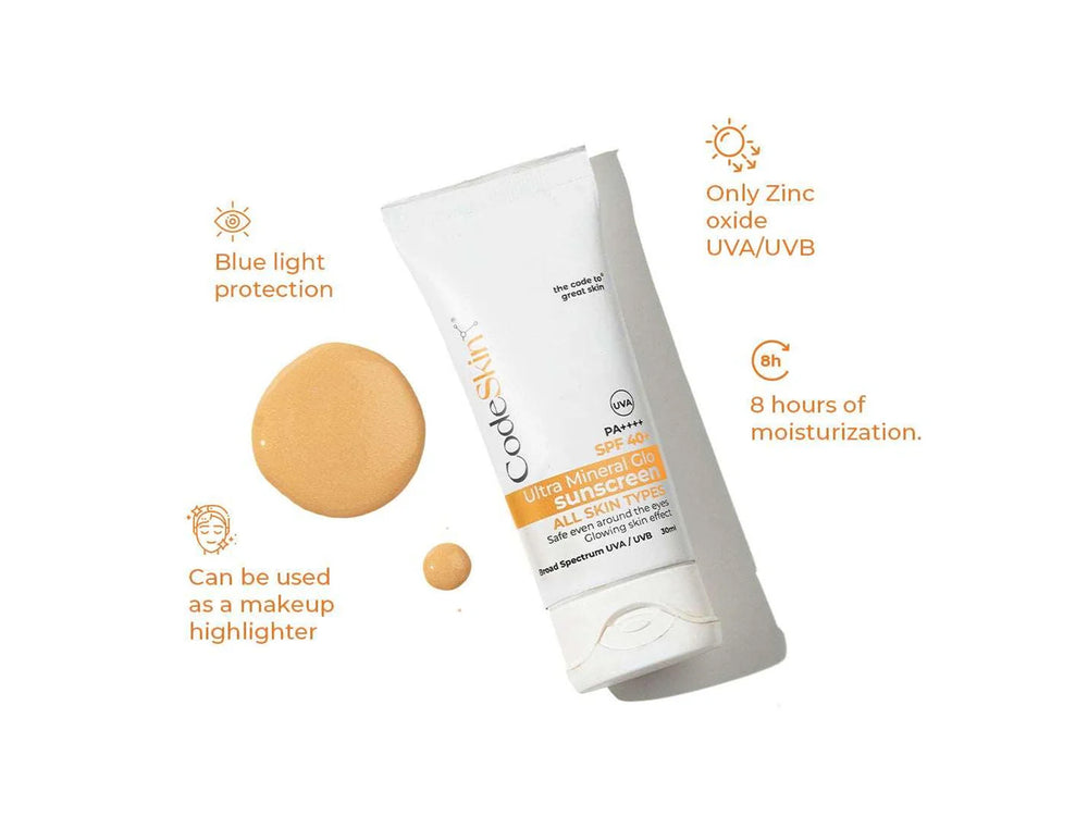 CodeSkin UltraMineral Glo Sunscreen SPF 40+ PA++++