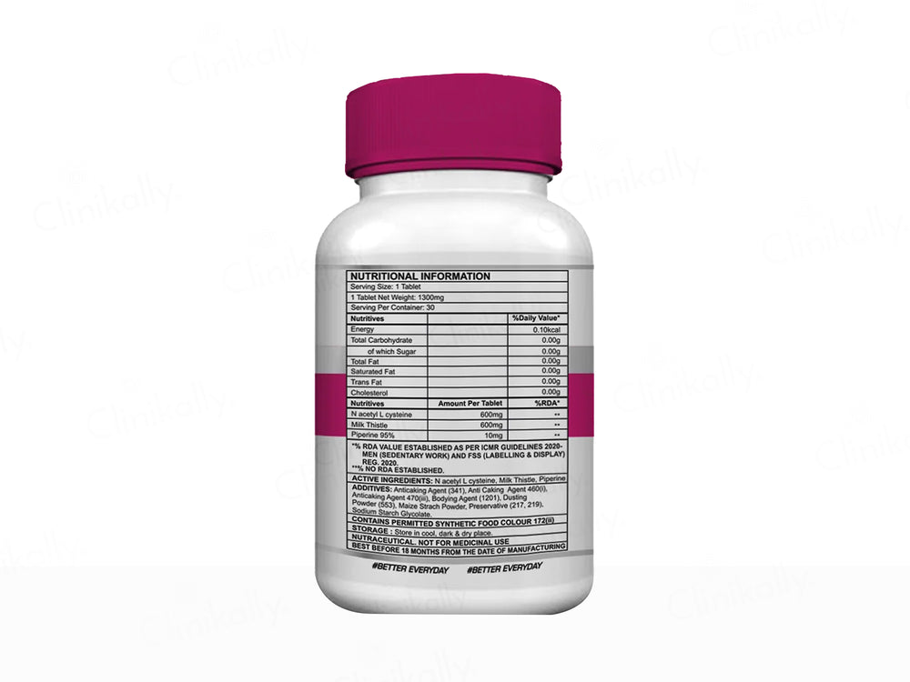 Corebolics Liver Support Milk Thistle 600mg Health Supplement Tablet