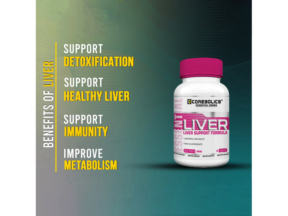 Corebolics Liver Support Milk Thistle 600mg Health Supplement Tablet