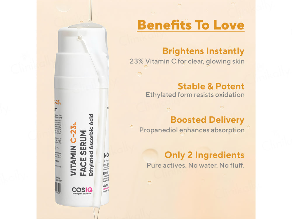 CosIQ Vitamin C-23% Ethylated Ascorbic Acid Face Serum