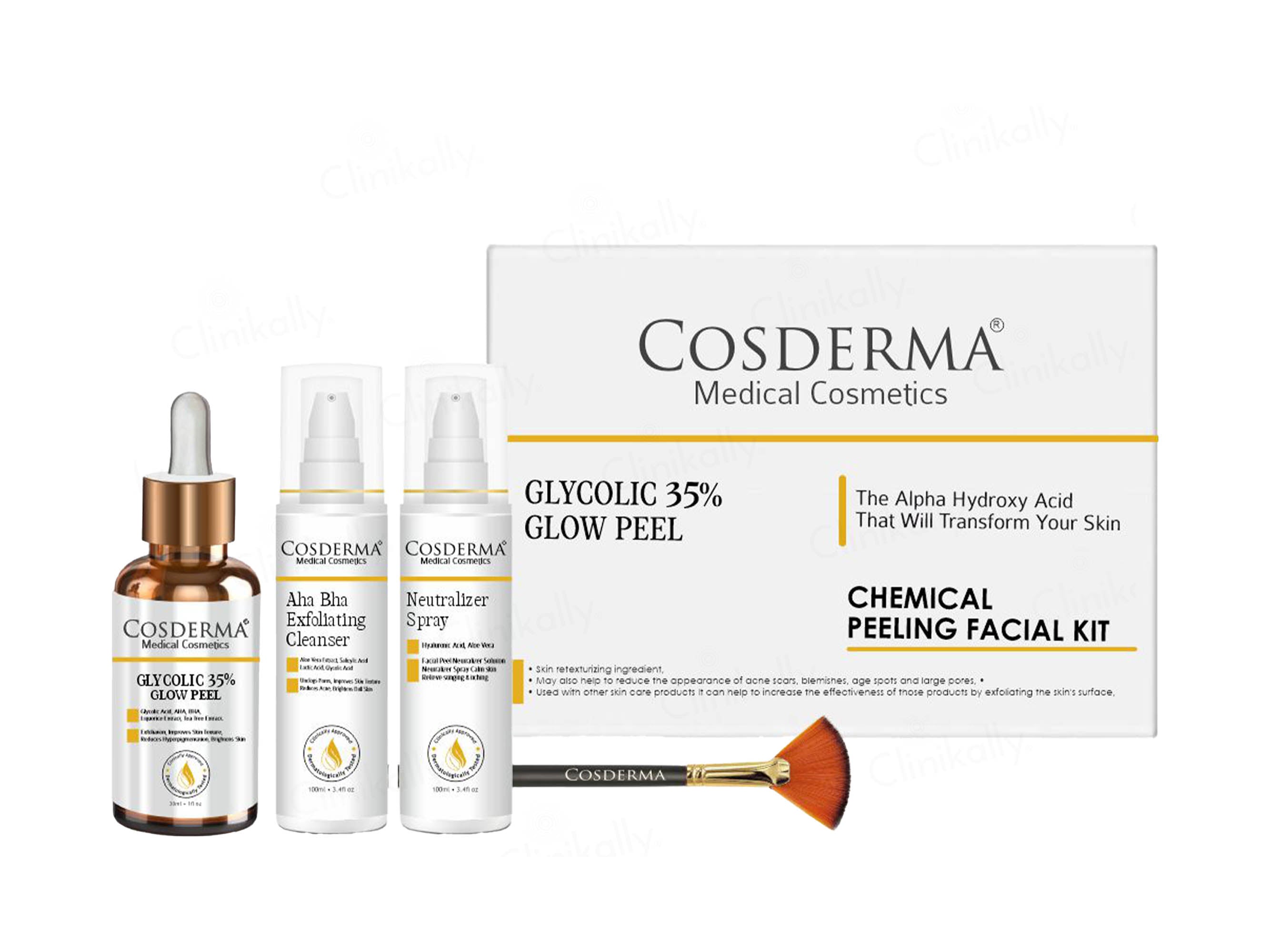Cosderma Glycolic 35% Glow Peel Chemical Peeling Facial Kit
