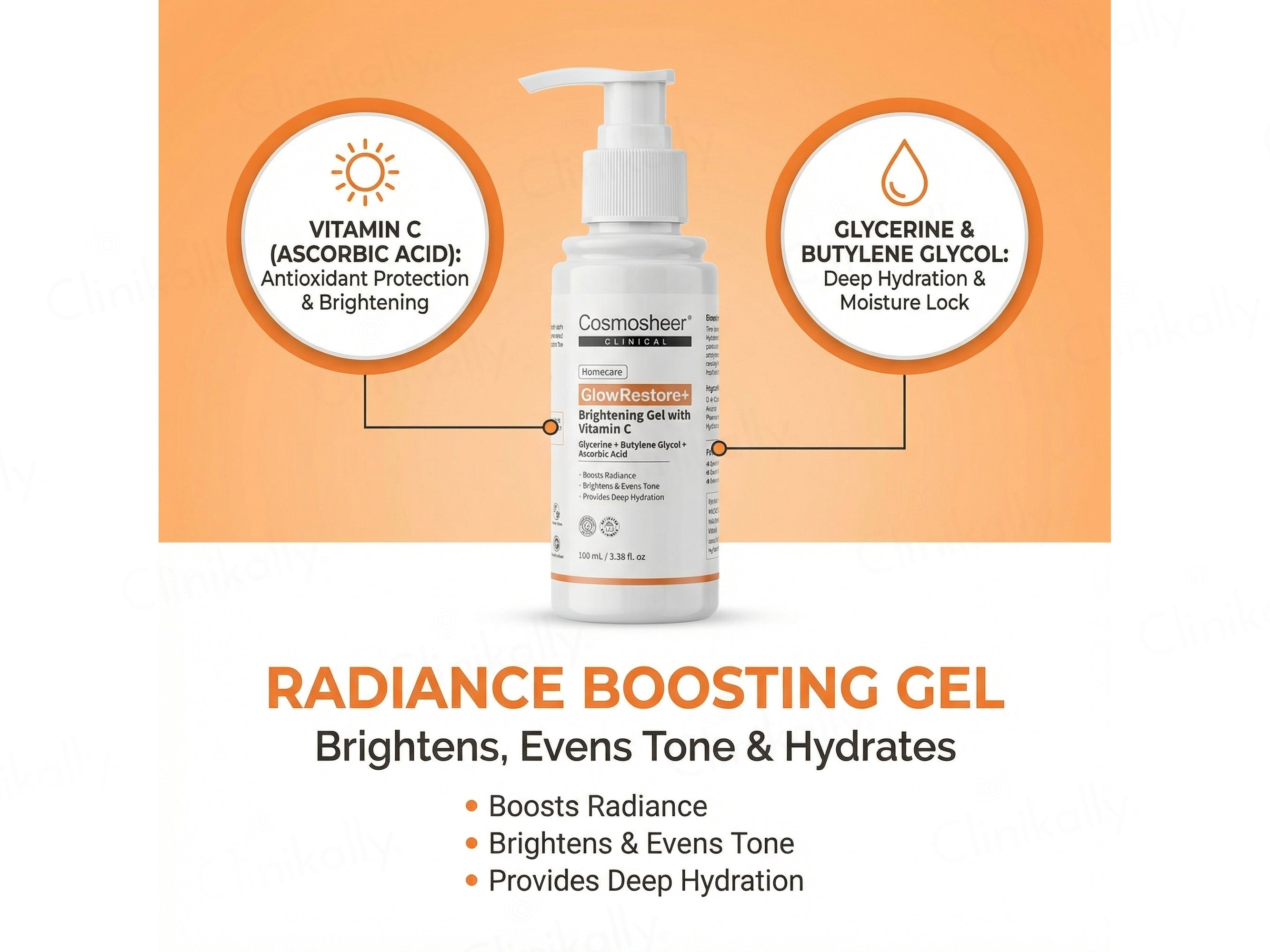 Cosmosheer Clinical GlowRestore+ Brightening Gel With Vitamin C