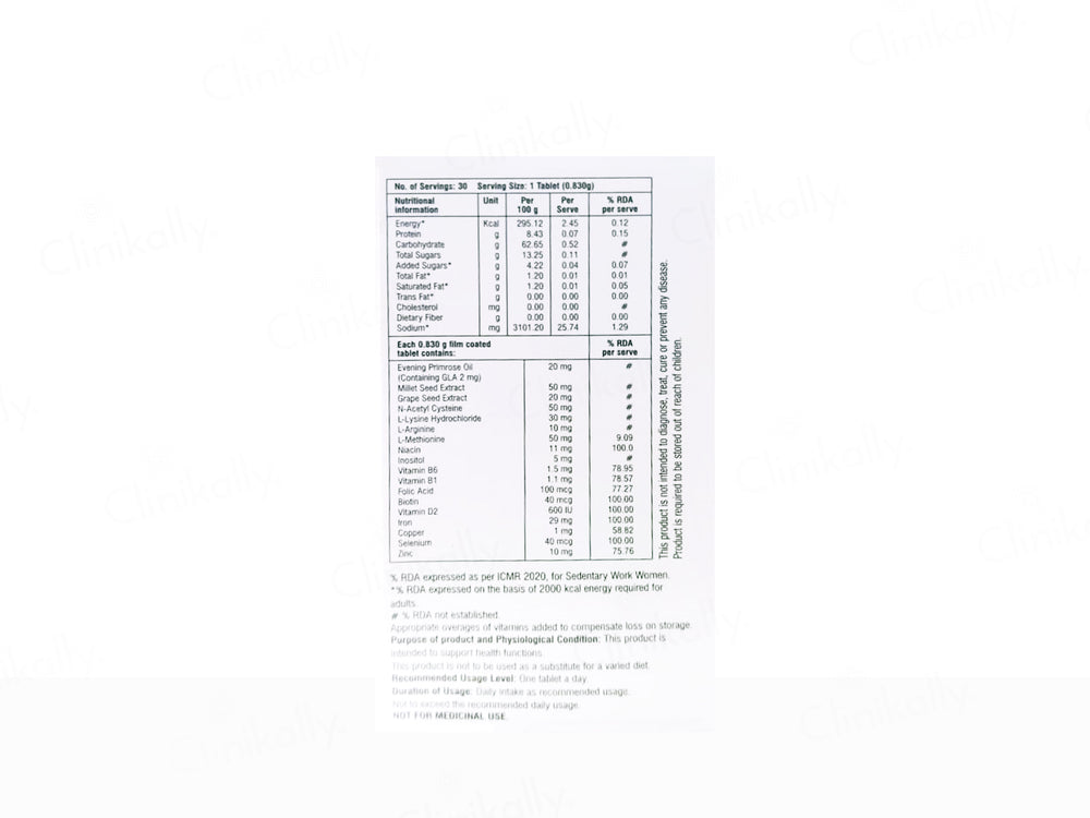 Cutihance Women Nutraceutical Tablet