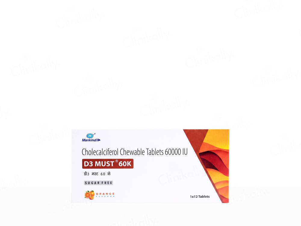 D3 Must 60K Sugar Free Chewable Tablet - Orange Flavour