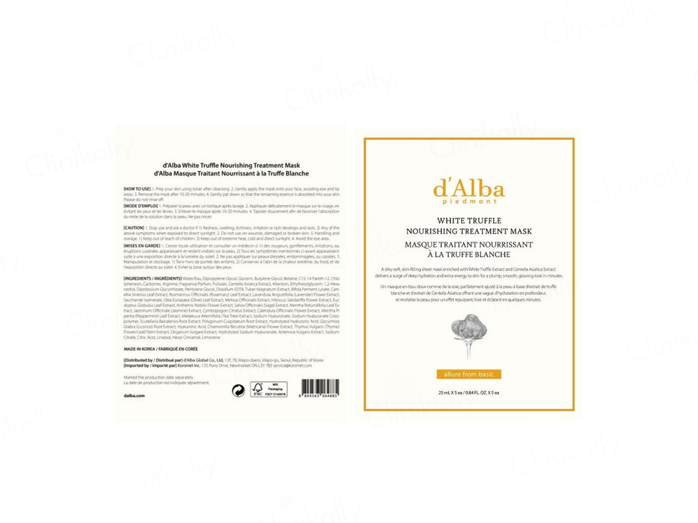 D'Alba White Truffle Nourishing Treatment Mask