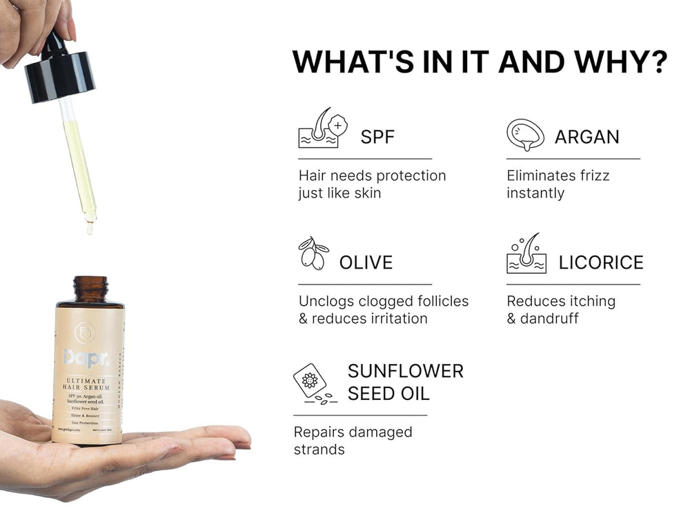 Dapr. Argan Oil & Sunflower Seed Oil Ultimate Hair Serum SPF 30