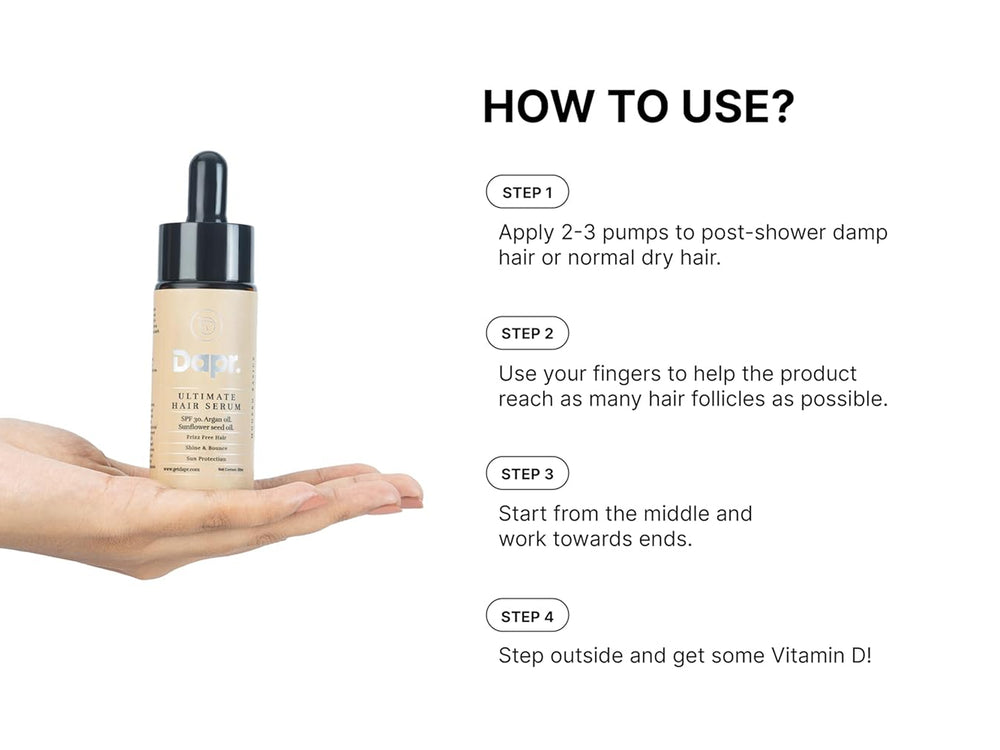 Dapr. Argan Oil & Sunflower Seed Oil Ultimate Hair Serum SPF 30