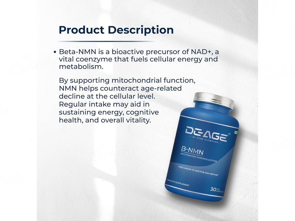 DeAge B-NMN 500mg Health Supplement Veg Capsule