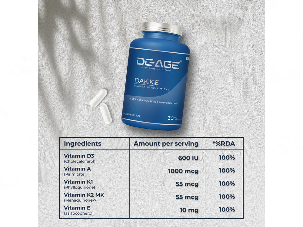 DeAge DAK1K2E Nutraceutical Veg Capsule