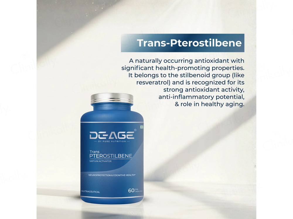 DeAge Trans Pterostilbene Nutraceutical Veg Capsule