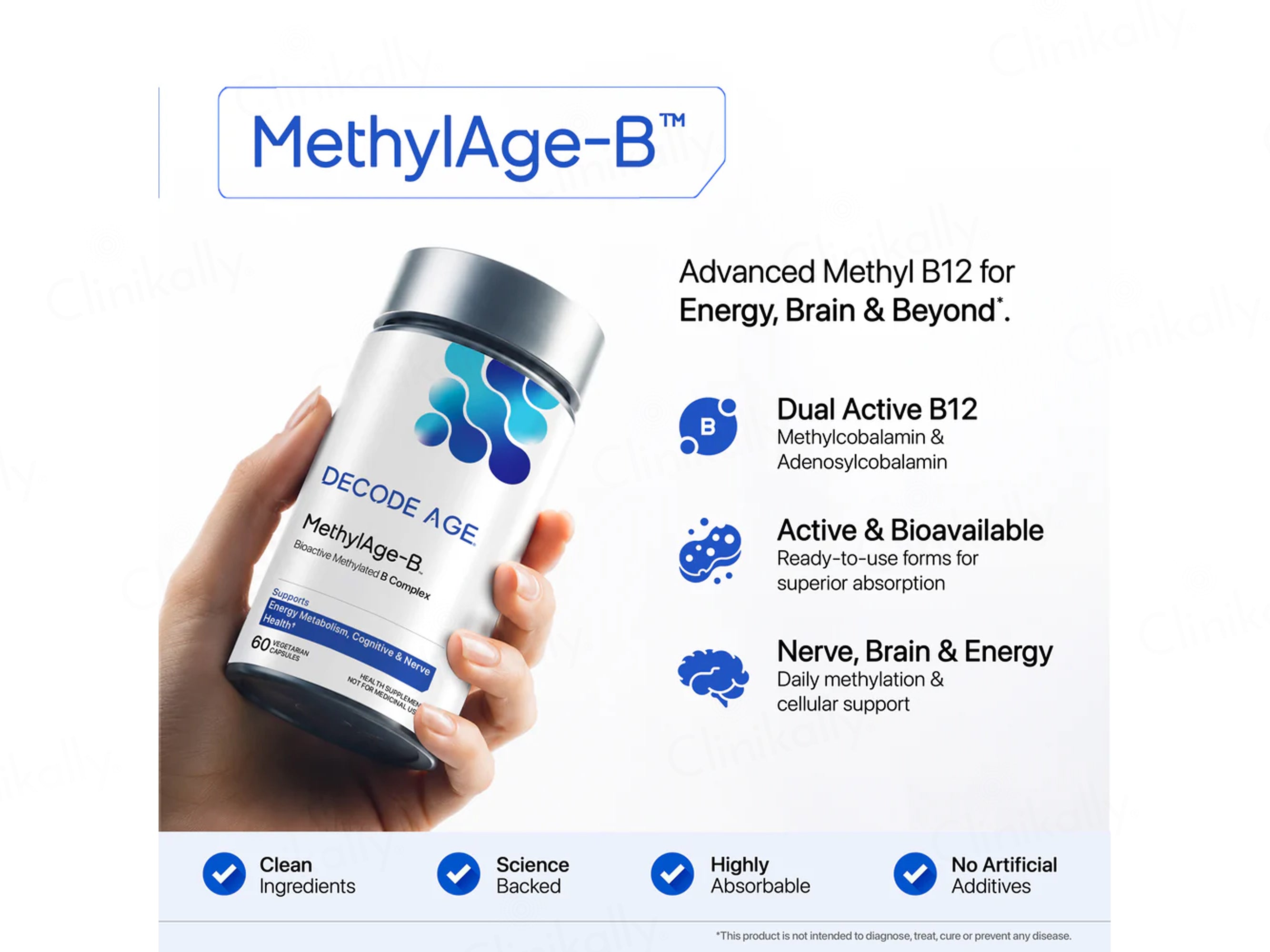 Decode Age MethylAge-B Health Supplement Veg Capsule