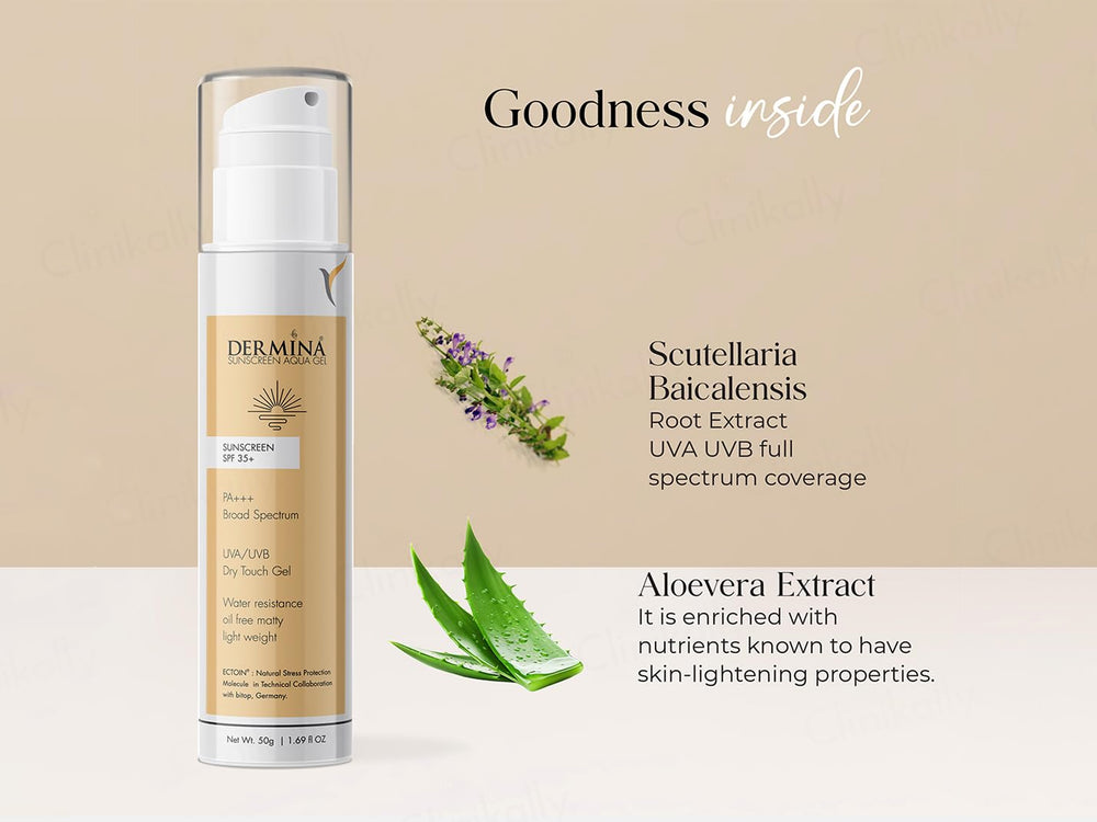 Dermina Aqua Dry Touch Gel Sunscreen SPF 35+ PA+++