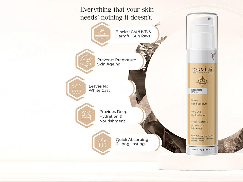 Dermina Aqua Dry Touch Gel Sunscreen SPF 35+ PA+++
