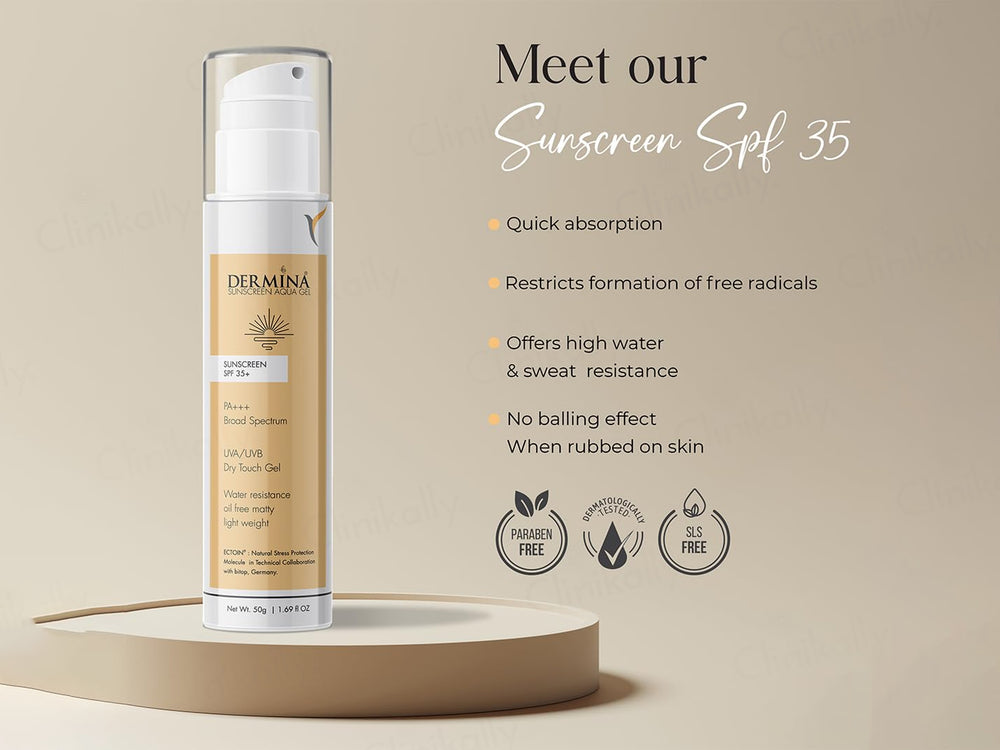 Dermina Aqua Dry Touch Gel Sunscreen SPF 35+ PA+++