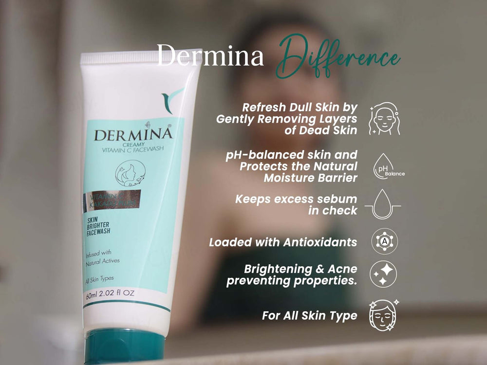 Dermina Creamy Vitamin C Skin Brightening Facewash